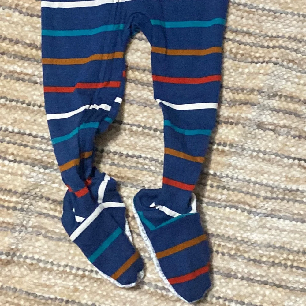 Carters Baby Boy Blue Striped Sloth Fleece Footed Pajamas Sleeper Zip Up 18M